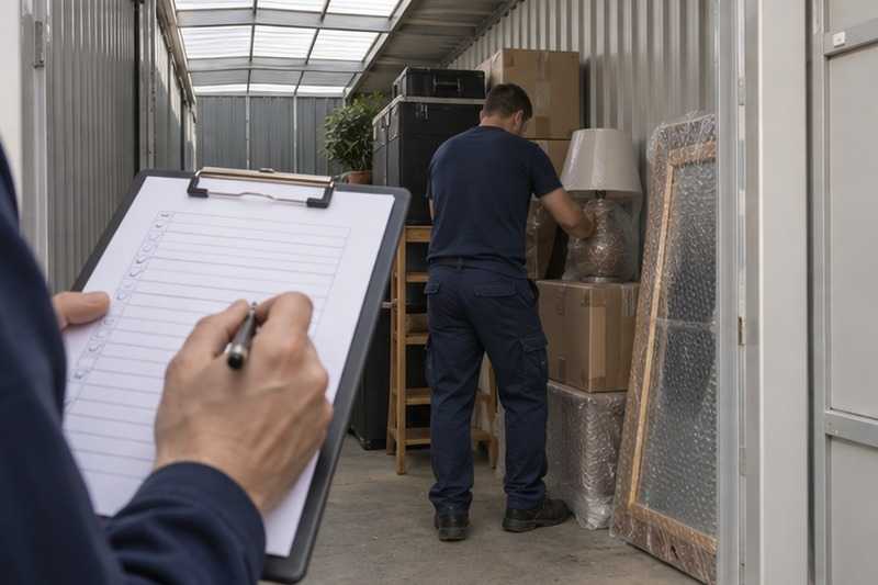 Inventaire d’un box en cours de remplissage : chantier Rue Condorcet
