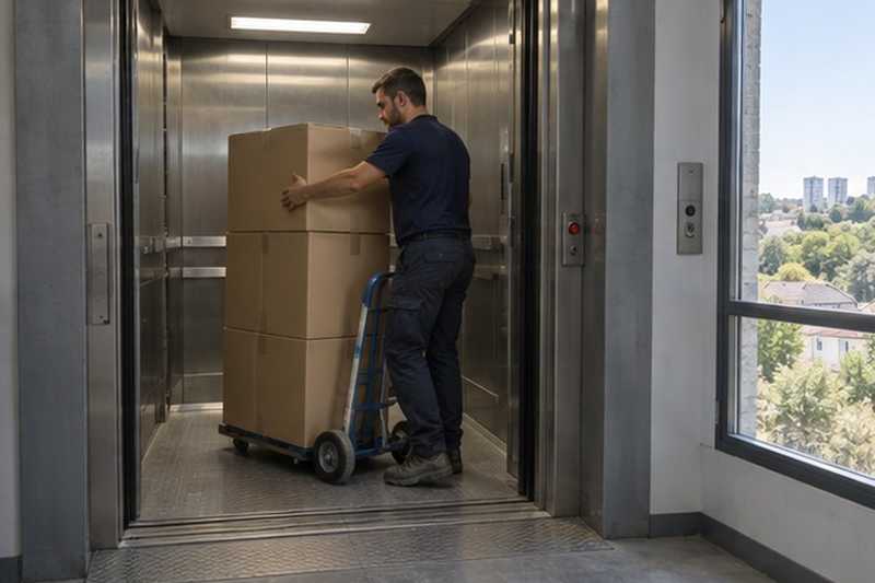 Monte-charge d’un centre de stockage
