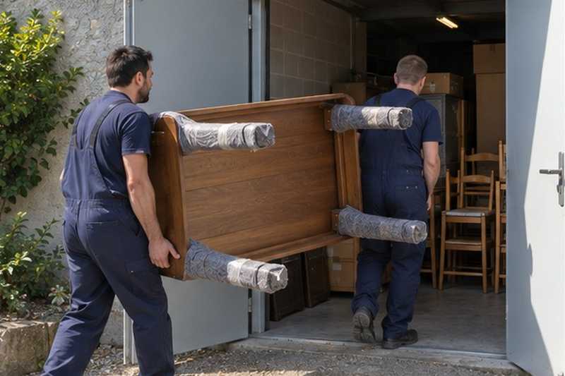 Table rentrée dans un local de stockage, Sainte-Geneviève-des-Bois