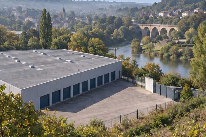 Entrepôt vu depuis le coteau