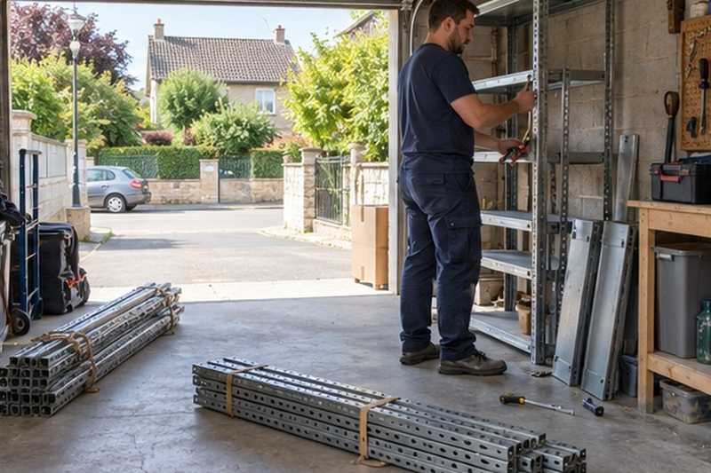 Rayonnages de garage démontés