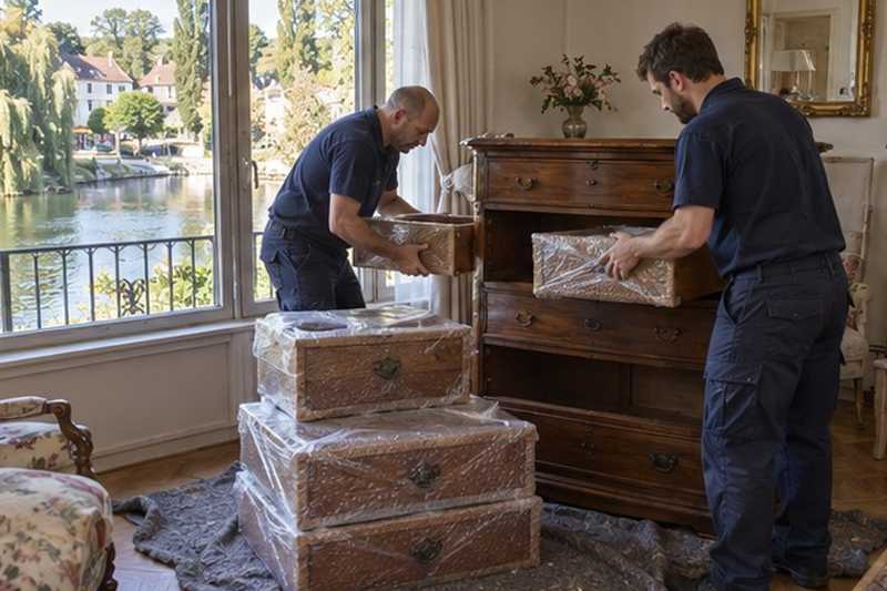 Tiroirs de commode sortis un à un