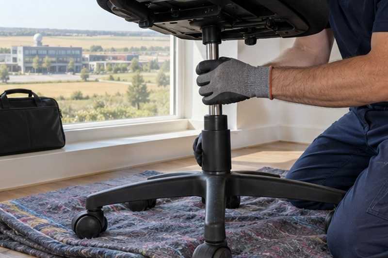 Fauteuil de bureau démonté au salon