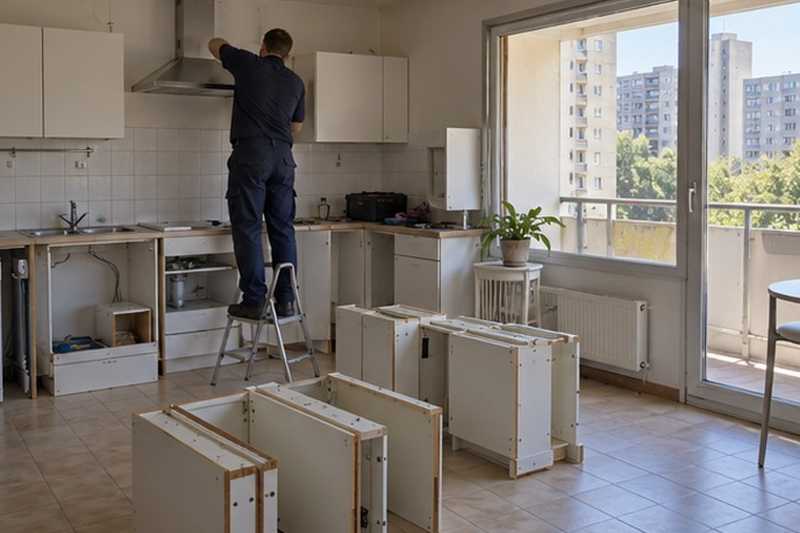 Cuisine équipée démontée en appartement