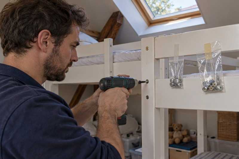 Vis de lit superposé gardées en sachets : chantier Rue Albert Einstein