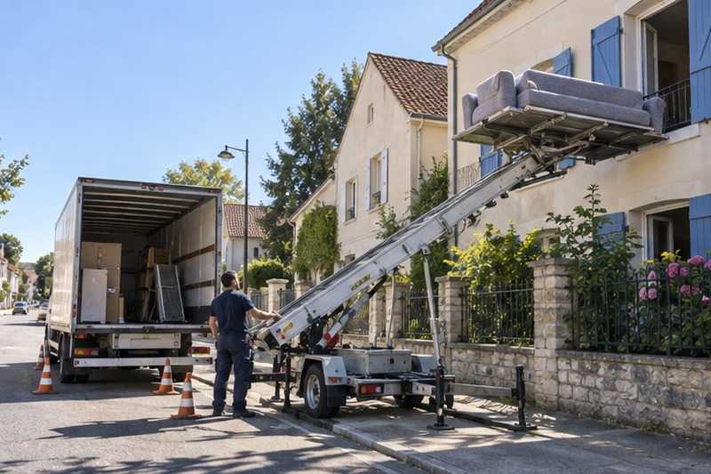 Long canapé passant par la façade : chantier Chemin de la Norville