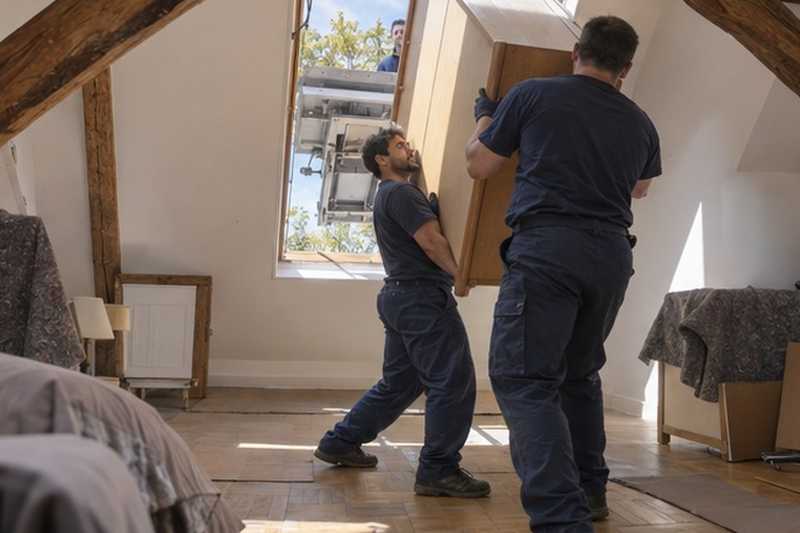 Panneau d’armoire par une fenêtre de toit