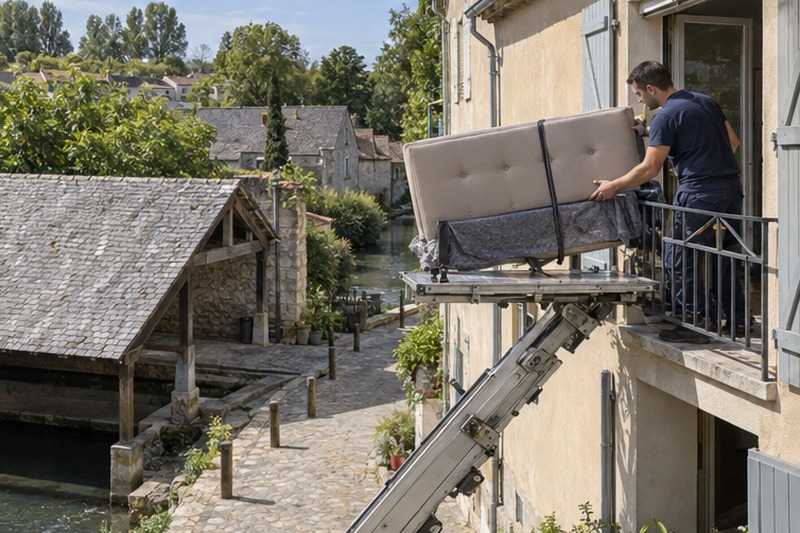 Tête de lit réceptionnée à l’étage : chantier Place du Miroir