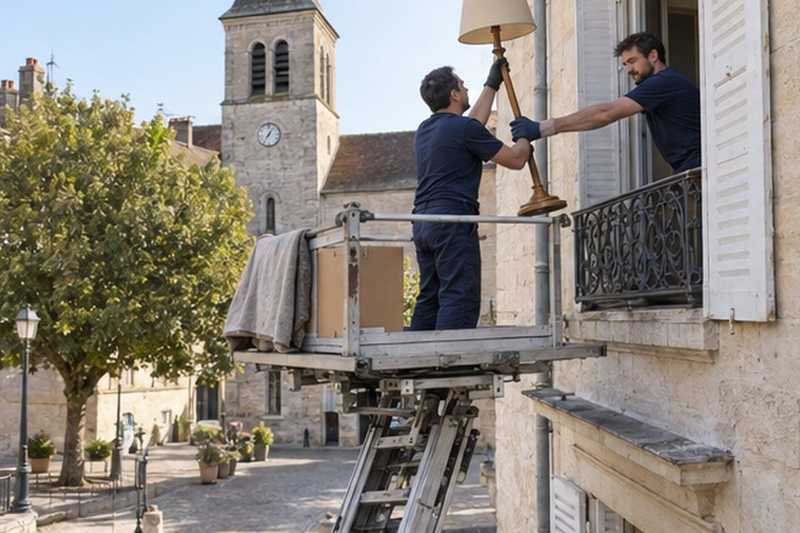 Lampadaire passé par la fenêtre