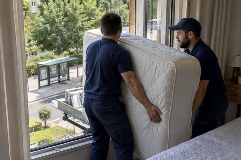 Matelas entré par une porte-fenêtre