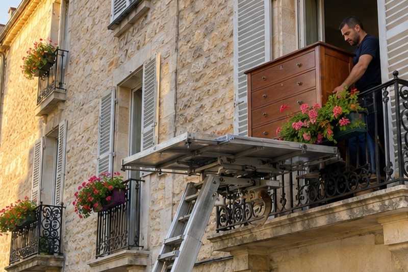 Buffet réceptionné sur un balcon étroit