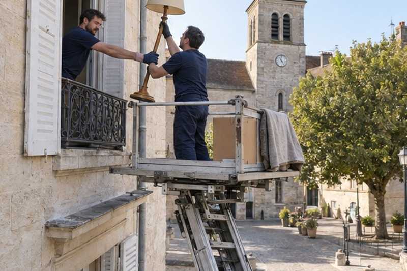 Lampadaire passé par la fenêtre, Viry-Châtillon