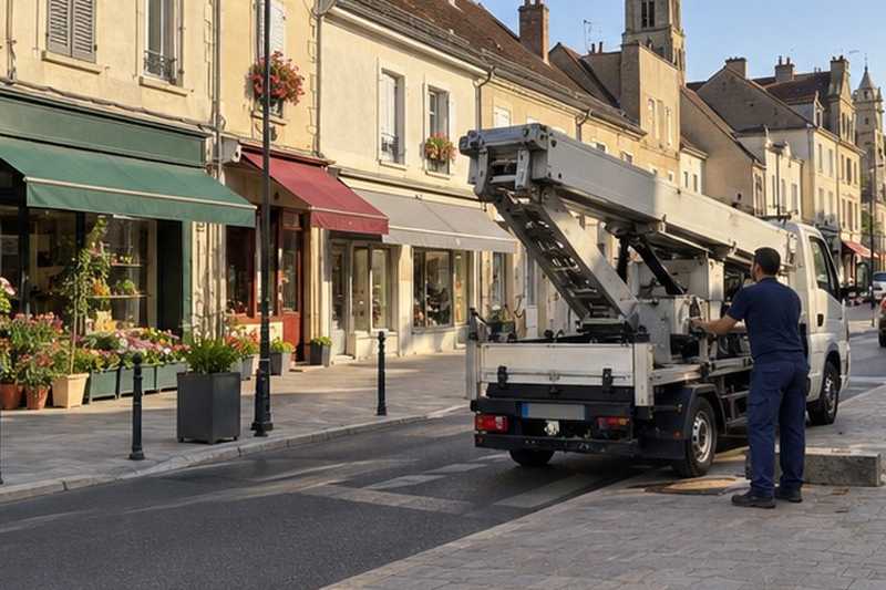 Repli du monte-meuble après chantier : chantier Rue Audemars