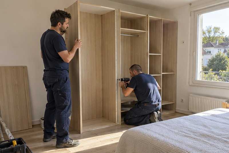 Dressing remonté dans une maison neuve : chantier Rue Alban Destarac