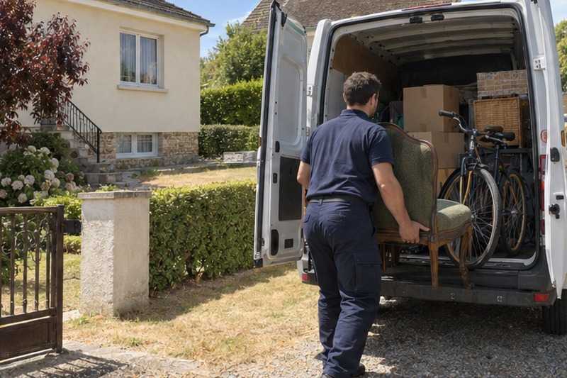 Petit chargement devant un pavillon